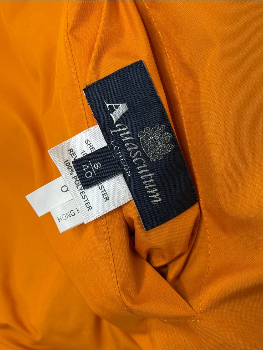 Vintage Aquascutum London Reversible Harrington Full Zip Jacket Womens 8 Orange - Picture 10 of 10